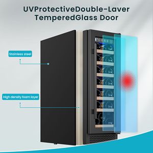 Réfrigérateur à boissons encastrable à porte simple en verre de 11,6 pouces de large, capacité de 22 pieds cubes (noir) - Product Image 5