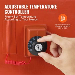 Calentador de Tambor Metálico de 800 Vatios, Banda Calefactora para Bidones de 7.75 Pulgadas de Ancho, Barril de 5 Galones, Termostato Ajustable de 86-302F, Calentamiento Eléctrico - Product Image 4