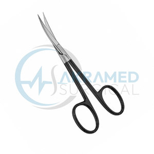 Ciseaux de tenotomie Super Cut Stevens 4,5 pouces, courbés, micro-dentelés, manche noir, acier inoxydable, instrument chirurgical CE ISO - Product Image 4