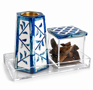 Quemador de Incienso Metálico con Incrustaciones de Resina Religiosa Ecológico Premium, Elegante, Hecho a Mano, Moderno, con Aroma a Flor de Azahar - Product Image 5