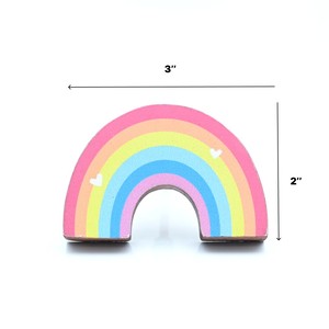 New Arrival Acacia Wood Kids Drawer <b>Knobs</b> Rainbow Cabinet <b>Dresser</b> Pulls High Quality Wooden Furniture Handles <b>Knobs</b> Contemporary - Product Image 2