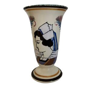 Jarrón de suelo personalizado HB Quimper | Jarrón de suelo decorativo de porcelana y loza de cerámica hecho a mano para decoración del hogar - Product Image 1