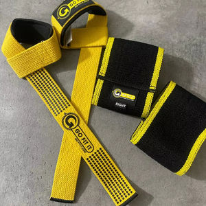 Correas de Levantamiento de Pesas en Forma de 8 de Neopreno y Elásticas y Banda de Compresión para Muñeca - Soporte Ajustable Antideslizante para Gimnasio - Product Image 1