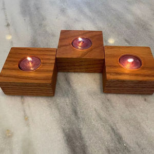 Porte-bougies en bois faits à la main pour un éclairage d'ambiance à la maison - Product Image 1