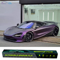Film teinté caméléon rouge-bleu pour vitres de voiture 1,52*30 mètres, film caméléon violet-vert de haute qualité