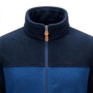 <b>Mens</b> Navy and Royal Blue & block Microfleece <b>Coat</b> High Neck Zipper Front Lightweight sherpa Sportswear Custom Clothing - Product Image 4