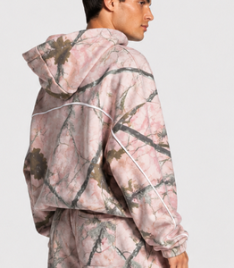 Camouflage <b>Men's</b> Oversized Contrastline Custom Hoodie Oversized Breathable Premium Cotton Fleece Casual <b>Pullover</b> <b>Mens</b> Sweatshirt - Product Image 2