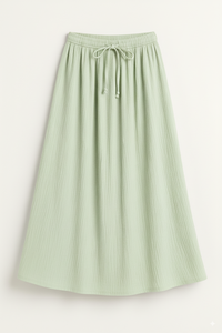 Falda Maxi de Punto Acanalado Vintage Personalizada para Mujer, Cintura Ajustable con Cordón, Ecológica, Transpirable, 100% Lino, Informal para Uso Diario - Product Image 6