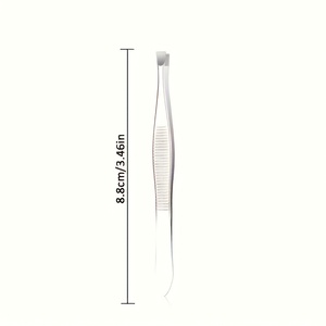 Salon Quality Stainless Steel Eyebrow Tweezers Slanted Pointed Tip Modern Design Durable <b>Precision</b> <b>Tool</b> - Product Image 2