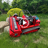 Livraison Gratuite Tondeuse à Gazon 1000 cm à Moteur Diesel Puissant pour Jardin Domestique avec Télécommande et Chenilles en Caoutchouc