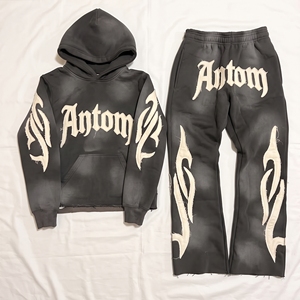 Wholesale Solid Lightweight Winter Oversize Hooded <b>Tracksuit</b> Unisex Custom Logo Blank Pullover Thick Fleece 100% Cotton - Product Image 1