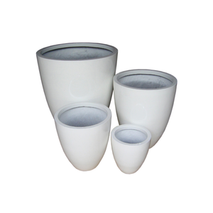 Jardinières coniques contemporaines de qualité supérieure, prêtes à être expédiées, pour la maison, le patio et le jardin, en fibre de verre. - Product Image 1