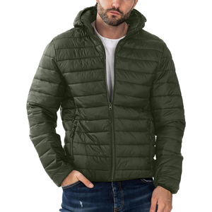 Men's Olive Green Puffer <b>Jacket</b> Lightweight Water Resistant Bubble Coat For Winter Outdoor Daily Travel Casual Use - Product Image 1