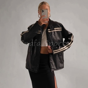 Women's Oversized Genuine <b>Leather</b> Breathable Windproof <b>Winter</b> <b>Jacket</b> Oversized Comfortable Fashion Wear - Product Image 4