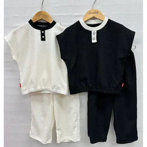 OZKIZ Conjunto de Ropa Infantil de Algodón 100% Estilo Coreano, 2 Piezas, Pantalones de Verano para Niños de 2 a 6 Años, Moda Infantil al por Mayor - Product Image 1