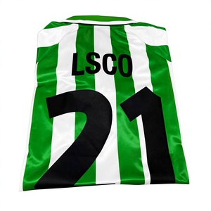 Maillot de football personnalisé pour homme, vert et blanc rayé, avec numéro 21 imprimé au dos et col polo - Product Image 6