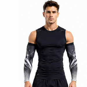 Mangas de compresión deportivas para hombre, personalizadas, para fitness, entrenamiento, running, ciclismo, transpirables, elásticas, de soporte y protección. - Product Image 6