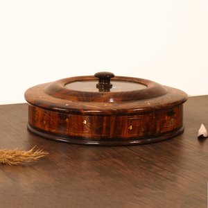 Decorative Wooden Masala Dabba with Multiple Sections for Kitchen Counter Storage and Home Dining Accessories - Product Image 2