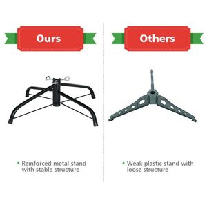 Albero di Natale Artificiale Pre-Illuminato da 150 cm, 600 Punte Realistiche in PVC, Design a Cerniera, Robusto Supporto in Metallo, 300 cm da Tavolo per Uso Festivo - Product Image 4