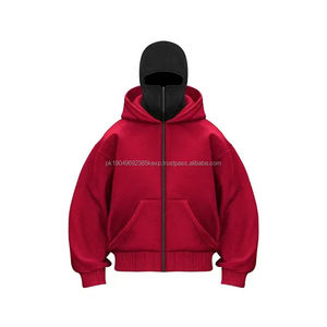 Sudadera con Capucha Balaclava Personalizada para Hombre, 100% Algodón Grueso, Talla Grande, Capucha Doble con Cremallera, Hombros Caídos - Product Image 3