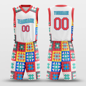 Uniformes de Baloncesto con Estampado Geométrico Personalizado, Sin Mangas, Cuello en V, Secado Rápido, Ecológicos, Transpirables, 100% Poliéster, Unisex, para Adultos - Product Image 1