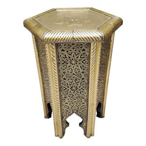Mesa Consola de Diseño Moderno y Lujoso con Cubierta Metálica de Alta Calidad, Chapada en Oro, Ecológica, Duradera y Única, para Sala de Estar, Hogar u Hotel - Product Image 1