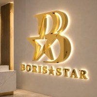 Lettres LED rétroéclairées personnalisées pour entreprise, logo lumineux en métal 3D et acrylique pour la décoration murale de la salle d'exposition de l'entreprise