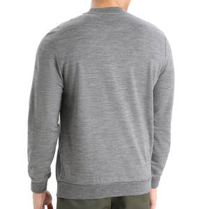 Sweat-shirt à col rond pour homme, manches longues, gris uni, 100% coton non tissé, toutes saisons, lavage à la main uniquement, séchage rapide, respirant - Product Image 6