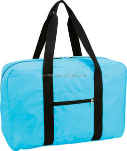 Cheap Custom Lightweight <b>Foldable</b> Water Resistant Denim & Polyester Lining Sports <b>Travel</b> Duffle <b>Bag</b> for Unisex - Product Image 5