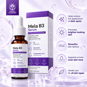 WINKS COSMED Mela B3 Sérum 10ml Exfoliation Triple Acide Anti-Rides Soin Taches Brunes Niacinamide Acide Hyaluronique Vitamine E Visage - Product Image 2