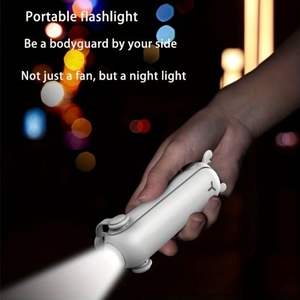 FST-GAW-HT Portable Folding <b>Handheld</b> Mini <b>Fan</b> <b>USB</b> Multifunctional Charging Flashlight 3-in-1 Wearable <b>Fans</b> with Random Colors - Product Image 5