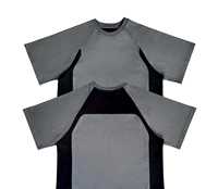 T-shirt homme de haute qualité, bicolore, à manches raglan, épaules tombantes, coupe oversize, en coton, court, uni