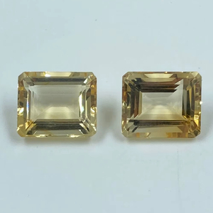 Pierre précieuse naturelle Citrine transparente de qualité supérieure, coupe baguette, 10x12mm, 12,22 carats, jaune, 2 pièces pour la fabrication de bijoux, 2 pièces - Product Image 1
