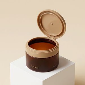 Tarro Redondo de Algodón PP PET de 200ml, 250ml, 300ml con Tapa Abatible Negra/Marrón para Discos de Algodón y Cremas - Fabricación OEM/ODM en Vietnam - Product Image 3