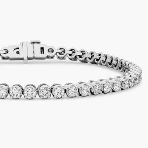 Lab Grown Diamond Tennis Bracelet 14K White Gold 4 Carat Brilliant Cut IGI Certified Luxury Wedding Party Anniversary Gift Women - Product Image 4