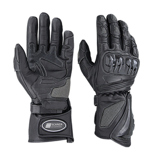 Gants de moto en cuir, gants de protection intégrale pour la conduite, avec paume renforcée et protection des articulations, manchette longue - Product Image 5