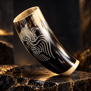 Taza Decorativa Negra y Dorada con Diseño Tradicional Chino de Aves para Uso en el Hogar o Bar - Product Image 2