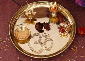 Thali Tradicional de Latón para Pooja, Aarti, Diwali, Navratri, Rakhi, Regalo de Boda - Product Image 5