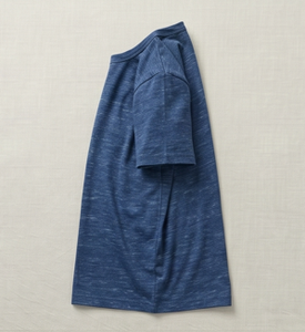เสื้อยืดแขนสั้นสีน้ำเงินสำหรับผู้ชาย ทรงปกติ สีพื้น ลำลอง คอกลม ผ้าถัก ระบายอากาศได้ดี ผ้าฝ้าย - Product Image 4