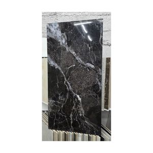 Azulejos de porcelana de color negro brillante de lujo Golden Vein, azulejos negros con vetas multicolor de 60x120cm. - Product Image 3