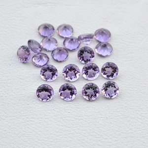 Pierre précieuse en améthyste naturelle du Brésil de 6 mm, taille ronde brillante, pierre précieuse en vrac, bon lustre, améthyste pour la fabrication de bijoux, fournisseur au meilleur prix - Product Image 1
