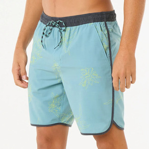 Shorts de bain en satin pour homme, extensibles dans 4 directions, séchage rapide, motif uni, pour entraînement, basketball, surf et natation - Product Image 5