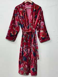 Velvet Cotton Animal Print <b>Kimono</b> Robe <b>Plus</b> <b>Size</b> High Quality Luxury with Drawstring Closure Soft Breathable Unisex - Product Image 4
