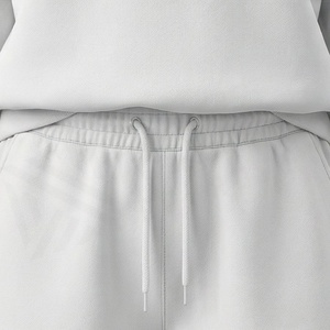 Conjunto de 2 Piezas para Mujer con Estampado de Letras Sunrise, Sudadera de Felpa y Pantalones Cortos, Corte Holgado Informal, Cuello Camisero, Color Blanco, para Primavera/Verano - Product Image 5