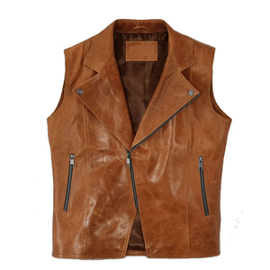 Nuevo Chaleco de Cuero para Hombre, Estilo Casual, Color Sólido, Moda Urbana, Cómodo, Venta al Por Mayor, Personalizable, Alta Calidad - Product Image 5