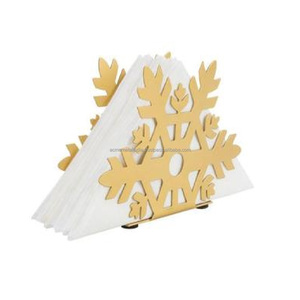 Porte-serviettes à découpe flocon de neige en métal doré de qualité supérieure, parfait pour une table élégante dans les hôtels, les maisons et les restaurants - Product Image 1