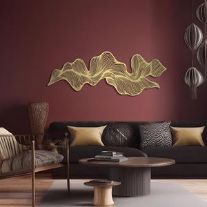 Art mural en métal noir ondulé, sculpture abstraite moderne noire, design ondulé tridimensionnel pour la décoration du salon et de la chambre - Product Image 5