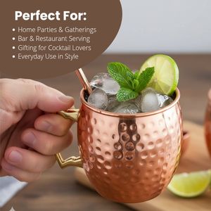 Prix Direct Usine – Tasse Moscow Mule en Acier Inoxydable avec Poignée Ergonomique en Laiton – Vaisselle et Articles de Bar pour Cocktails – Cadeaux de Noël - Product Image 5