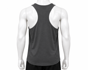 Débardeur sans manches Aero Faster pour homme, couleur anthracite, col rond, 100 % coton, imprimé par transfert thermique, lettres, sportif, respirant, tricoté à l'avant - Product Image 6