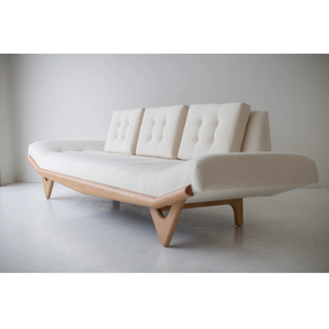 Canapé moderne 3 places Alaska en teck massif de haute qualité avec revêtement pour usage intérieur. - Product Image 2